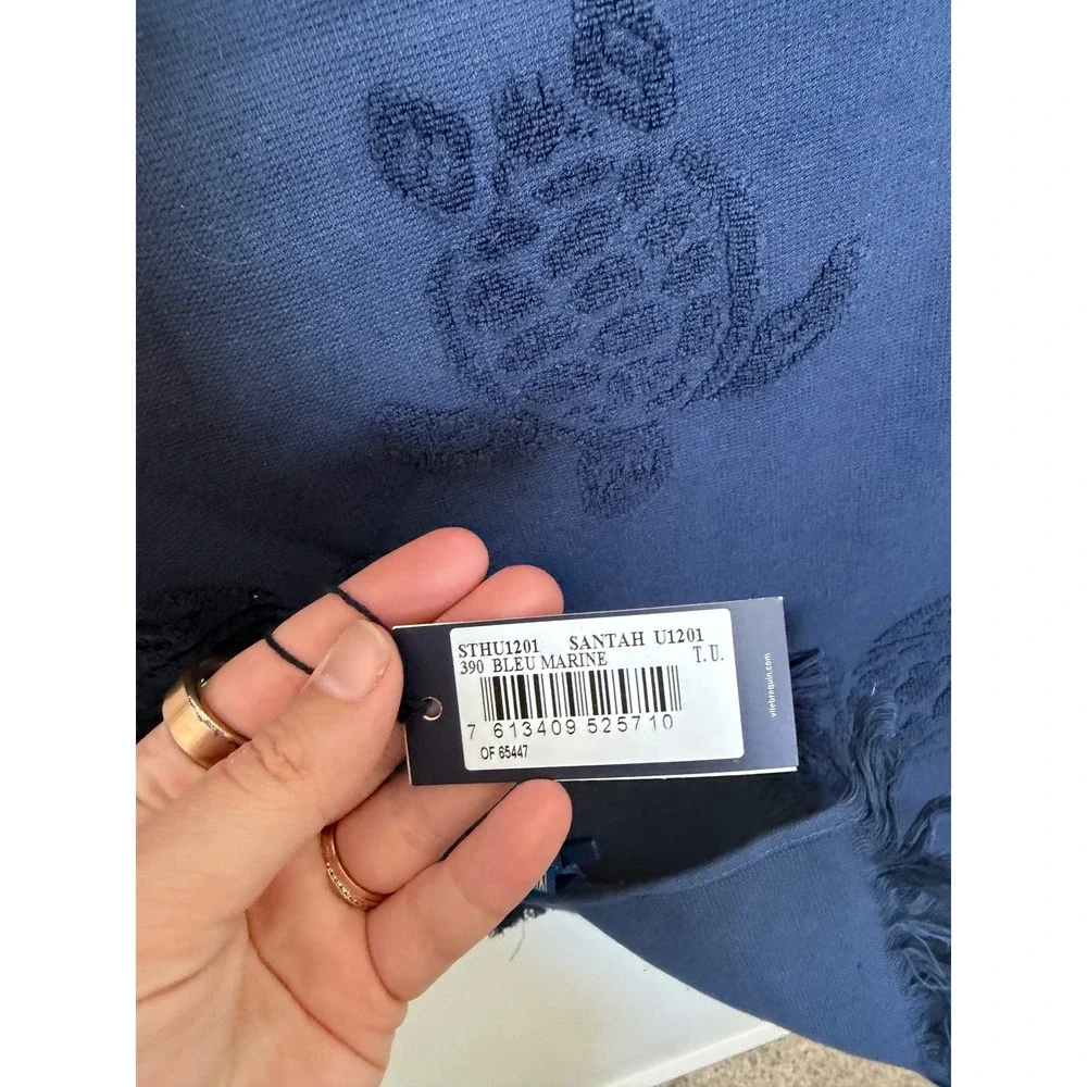 Vilebrequin Organic Cotton Turtle Beach Towel – Bleu Marine – NWT